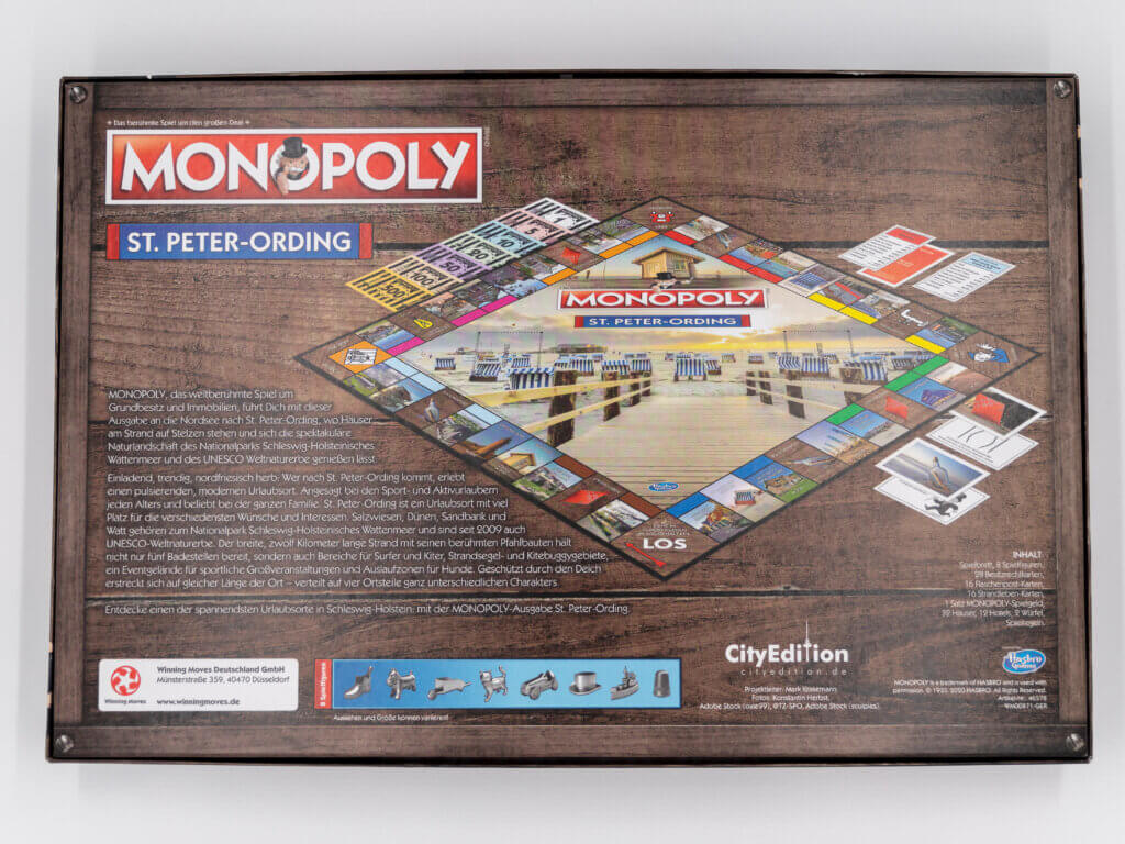 Monopoly St. Peter-Ording Rückseite Karton